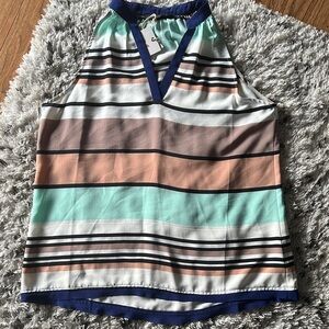 THML Multicolor Striped Halter Top